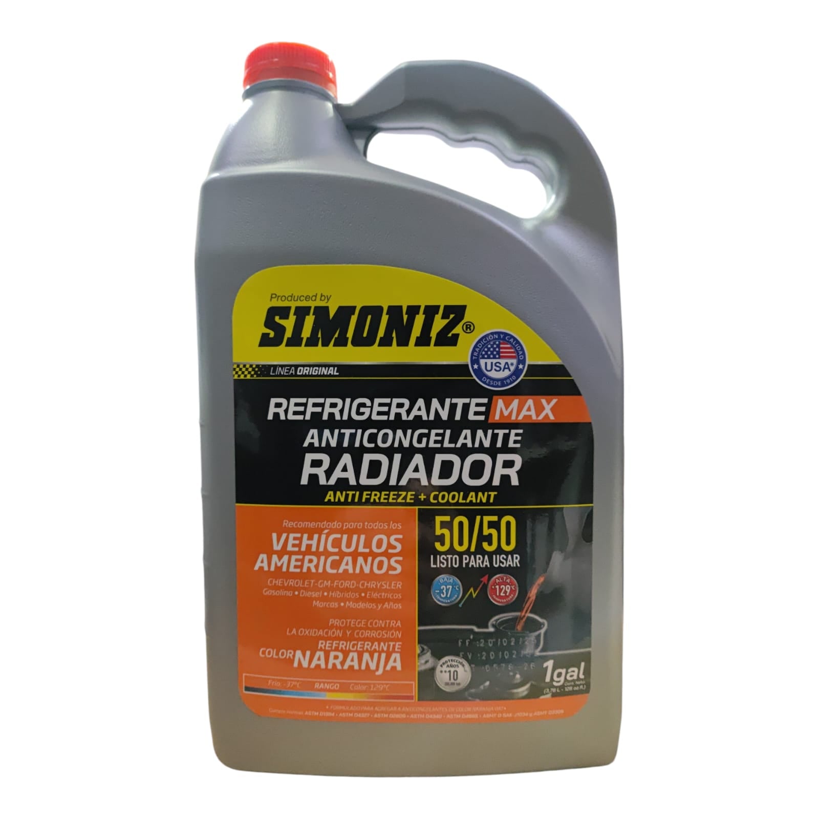 Refrigerante + Anticongelante Simoniz MAX 50/50 Naranja 3,78L